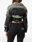 Джинсовая куртка Philipp Plein, украшенная кристаллами, черный - фото 4