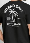 Футболка Neverless BACK SOMMER GRAFIK MIT PALMEN NO, Schwarz/Anthracite - фото 3