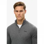 Свитер Superdry Essential Embroidered half zip, серый - фото 3