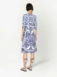 Платье миди с принтом Majolica DOLCE & GABBANA, синий - фото 4