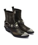 Ботинки женские Pinko кожаные техасские, черный - фото 3