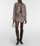 Мини-юбка с узором «елочка» Acne Studios, коричневый - фото 2