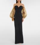 Платье из крепа с открытыми плечами Safiyaa, черный - фото 2