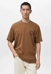 Футболка Mango Print T-shirt, Tobacco-Braun/Brown - фото