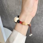 CHENSONG Часы Strap Xiaomi Compatibility Bead Material, White Awakening Lion - Beaded Double Rope Telescopic Version - фото 4