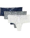 Стринги Cosabella Never Say Never Comfie Thongs 3-Pack, цвет Moonivory/Navyblue/Platinum - фото