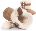 ESTAMICO Детские плюшевые зимние ботинки для девочек с бантом, Plüsch & Khaki - фото 3