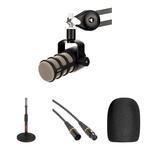 Динамический микрофон RODE PodMic Microphone with Tabletop Stand & XLR Cable Kit - фото