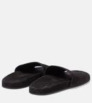 Хью замшевые шлепанцы The Row, черный - фото 2