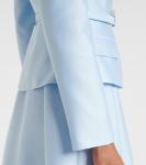 Платье миди из крепа Self-Portrait, синий - фото 5