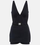 Вязаный комбинезон с поясом Prada, Nero - фото