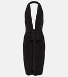 Мини-платье-халтер с завязками Norma Kamali, черный - фото