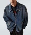 Потертая джинсовая куртка Balenciaga, синий - фото 5