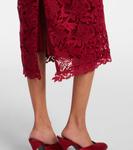 Кружевное платье миди Carolina Herrera, Garnet - фото 6