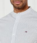 Рубашка мужская Tommy Jeans с воротником-стойкой в полоску, белый - фото 4