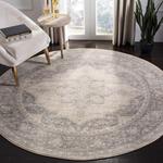 SAFAVIEH Brentwood Collection круглый ковер 92 x 92 см в цвете cream/grey BNT865B с медальонным узором, состаренный, без ворса, для столовой, прихожей, гостиной, спальни - фото 2