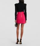 Мини-юбка из натуральной шерсти Balmain, розовый - фото 3