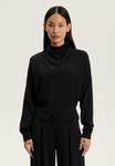 Толстовка OYSHO SOFT-TOUCH DRAPED HIGH-NECK, Black - фото