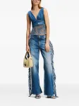 Джинсовый топ с бахромой Karl Lagerfeld Jeans, синий - фото 2