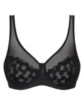 Бюстгальтер на косточках большого размера с вышивкой Dim, черный - фото 3