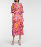 Платье миди из шелка с принтом Etro, розовый - фото 2