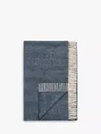 Плед John Lewis Herringbone Shetland Lambswool, темно-синий - фото