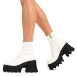 Ботильоны на массивной платформе «Notorious» Lamoda, белый - фото 5