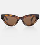 Солнцезащитные очки «кошачий глаз» Bottega Veneta, мультиколор - фото