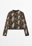 Кардиган Massimo Dutti BUTTONED SNAKESKIN PRINT, Dark Brown - фото 6