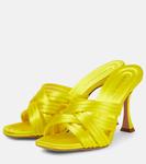 Атласные мюли Oahu 95 Aquazzura, Fluo Yellow - фото 5