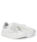 Кожаные кроссовки с бантом Monnalisa, Panna - фото 6