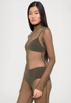 Комбинезон Norma Kamali LONG SLEEVE SLIM FIT TURTLE CATSUIT, Bark/Dark Brown - фото 5