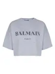 Футболка с логотипом BALMAIN, серый - фото