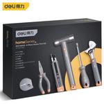 Набор инструментов Deli Home Series, набор из 8 предметов (серо-оранжевый), бытовые плоскогубцы, канцелярский нож, стальная рулетка, набор отверток, немецкий дизайн HT0008C - фото 3