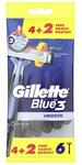 Гладкие одноразовые мужские бритвы 6 шт. Gillette, Blue 3 - фото