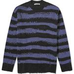 Потрепанный полосатый джемпер Acne Studios, фиолетовый - фото