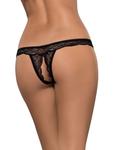 Стринги Obsessive Miamor crotchless thong, черный - фото 4