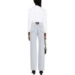 Джинсы прямого кроя с принтом логотипа Alexander Wang, синий - фото 7