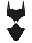 Купальник Olivia с жатым эффектом и вырезами PARAMIDONNA, черный - фото