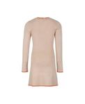 MSGM Девичье ребристое платье с длинными рукавами, Biscotto/Biscuit - фото 2