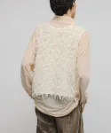 Топ с бахромой из тюля Kbf, цвет Ivory - фото 5