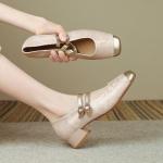 Туфли на блочном каблуке Mary Jane FOXER, бежевый - фото 4