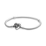 Браслет Pandora Moments Family Tree Heart Clasp Snake Chain, стерлинговое серебро - фото