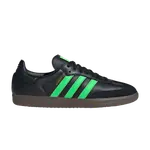 Кроссовки Adidas Samba OG, Black Screaming Green Gum - фото