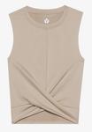 Топ Even&Odd active CROPPED SLEEVELESS TOP WITH WRAP FRONT, Beige - фото 4