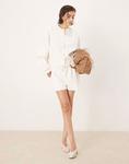 Короткие шорты из кофты-транслэка кремового цвета Asos Design - фото 2