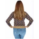 Джемпер Pinko с узором, синий/бежевый - фото 3