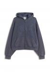 Толстовка Bershka Zip-up sweatshirt, Light Blue Denim/Light-Blue Denim - фото 5