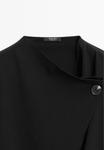 Блуза Massimo Dutti WITH CROSSOVER DETAIL AND BUTTON , Black - фото 8