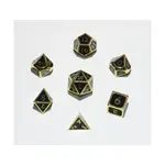 Поли-набор Золотой с черным (7), Dwarven Metal Dice - фото
